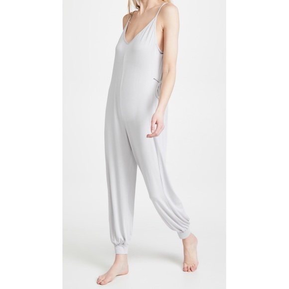 EBERJEY Finley Knotted Stretch-Jersey Jumpsuit in Soft Gray - Picture 14 of 14